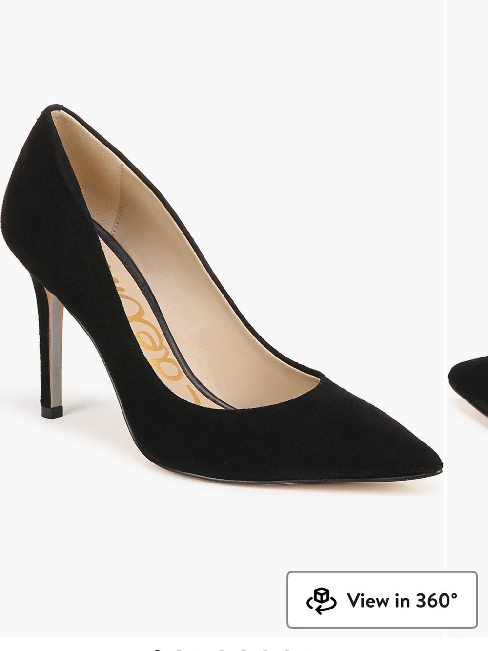 Sam Edelman Black Pointed-Toe Suede Pumps